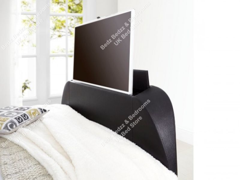 Kaydian Wynn 4ft6 Double Black Leather TV Bed