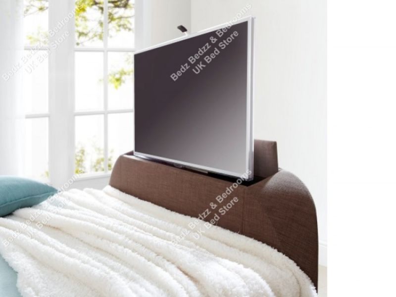 Kaydian Windermere 5ft Kingsize Cappucino Fabric TV Ottoman Bed