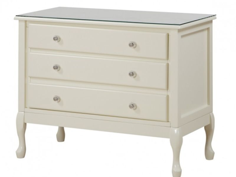 GFW Loire Ivory 3 Drawer Chest of Drawers