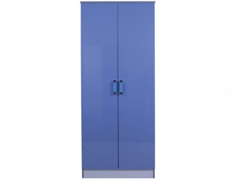 GFW Ottawa 2 Tones Gloss Blue 2 Door Wardrobe