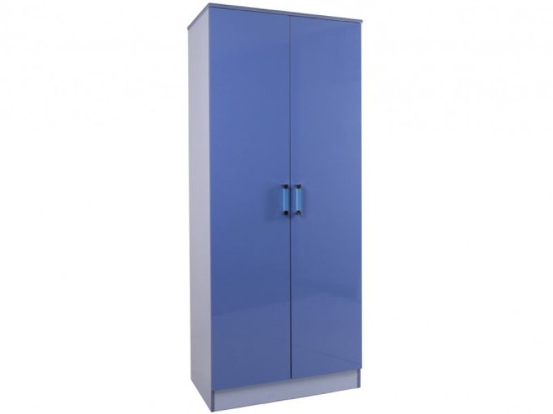 GFW Ottawa 2 Tones Gloss Blue 2 Door Wardrobe