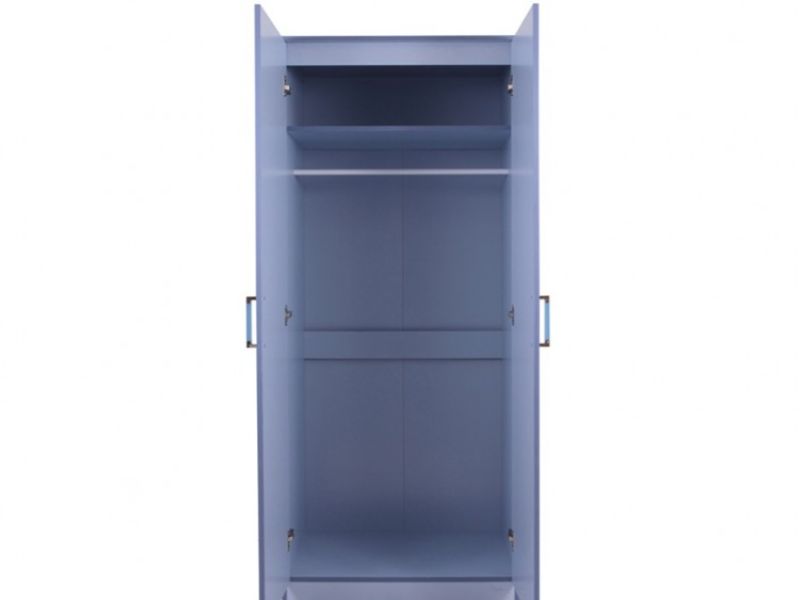 GFW Ottawa 2 Tones Gloss Blue 2 Door Wardrobe