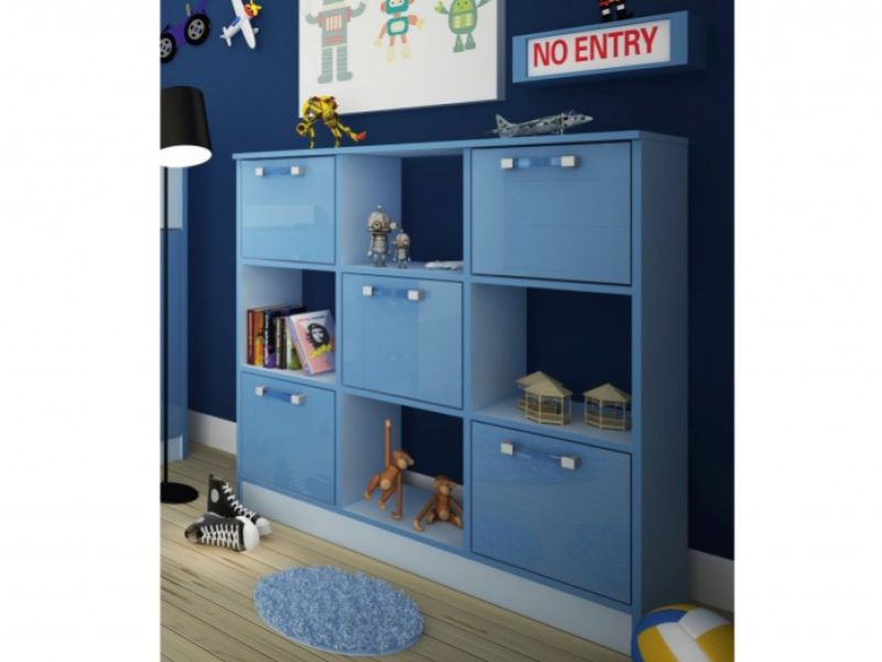 GFW Ottawa 2 Tones Gloss Blue 3x3 Cube Storage Unit