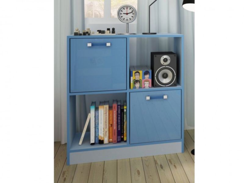 GFW Ottawa 2 Tones Gloss Blue 2x2 Cube Storage Unit