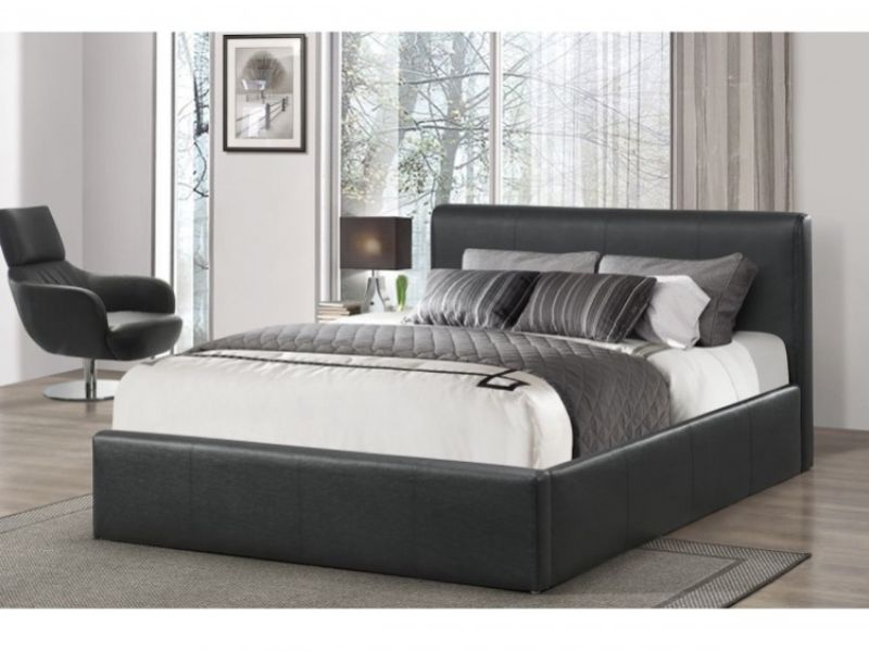 Birlea Ottoman 4ft Small Double Black Faux Leather Bed Frame