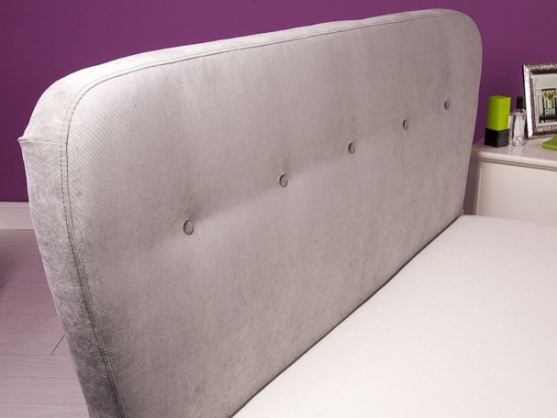 GFW Avery 5ft Kingsize Silver Upholstered Bed Frame