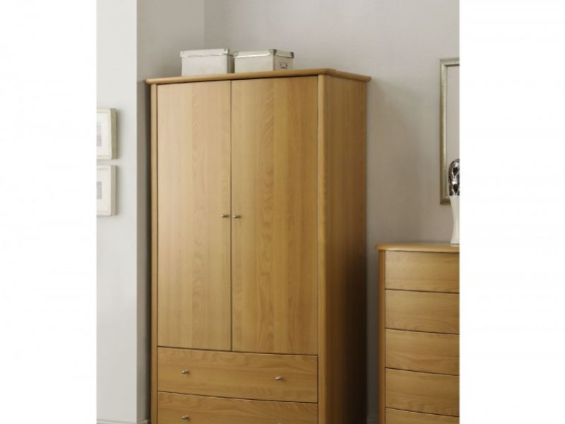 Birlea Aztec Beech 2 Door 2 Drawer Combination Wardrobe