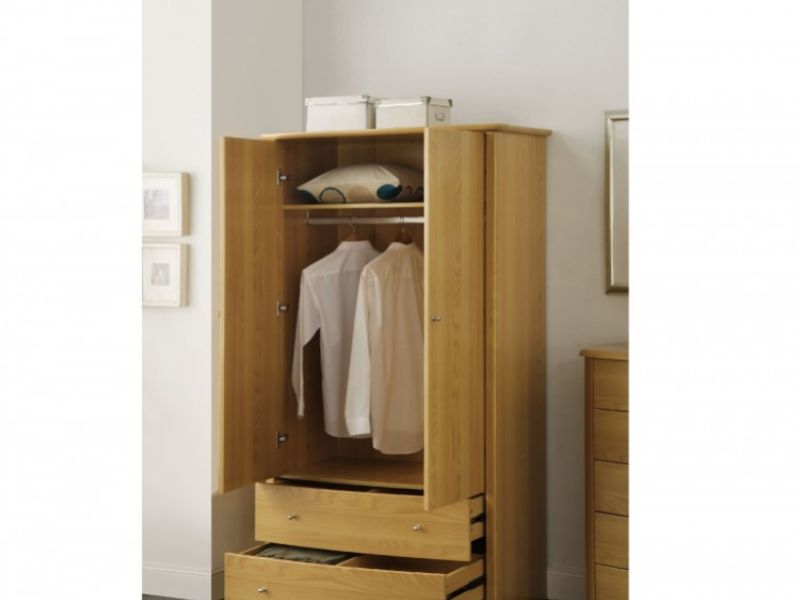 Birlea Aztec Beech 2 Door 2 Drawer Combination Wardrobe