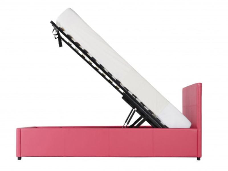 GFW Michigan 3ft Single Hot Pink Faux Leather Ottoman Lift Bed Frame