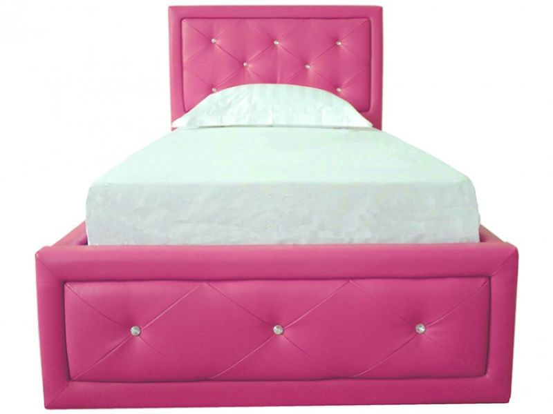 GFW Hollywood 3ft Single Hot Pink Faux Leather Ottoman Lift Bed Frame