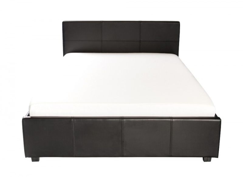 GFW Side Lift Ottoman 5ft Kingsize Black Faux Leather Bed Frame