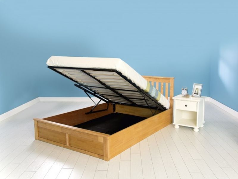 GFW Como 5ft Kingsize Oak Veneer Ottoman Lift Wooden Bed Frame