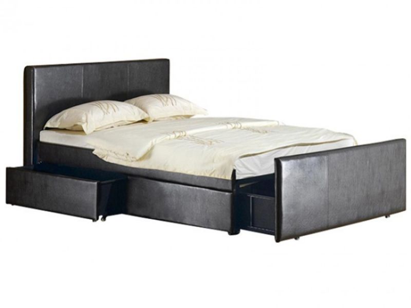 Faux Leather Storage Bed Frame By Gfw, Faux Leather King Size Bed With Drawers