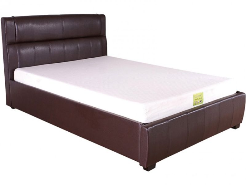 GFW Idaho 4ft6 Double Chestnut Faux Leather Bed Frame