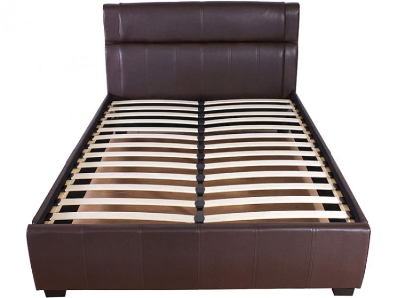 GFW Idaho 4ft6 Double Chestnut Faux Leather Bed Frame
