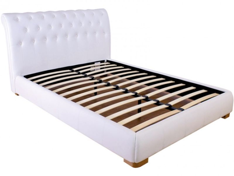 GFW Atlanta 4ft6 Double White Faux Leather Bed Frame