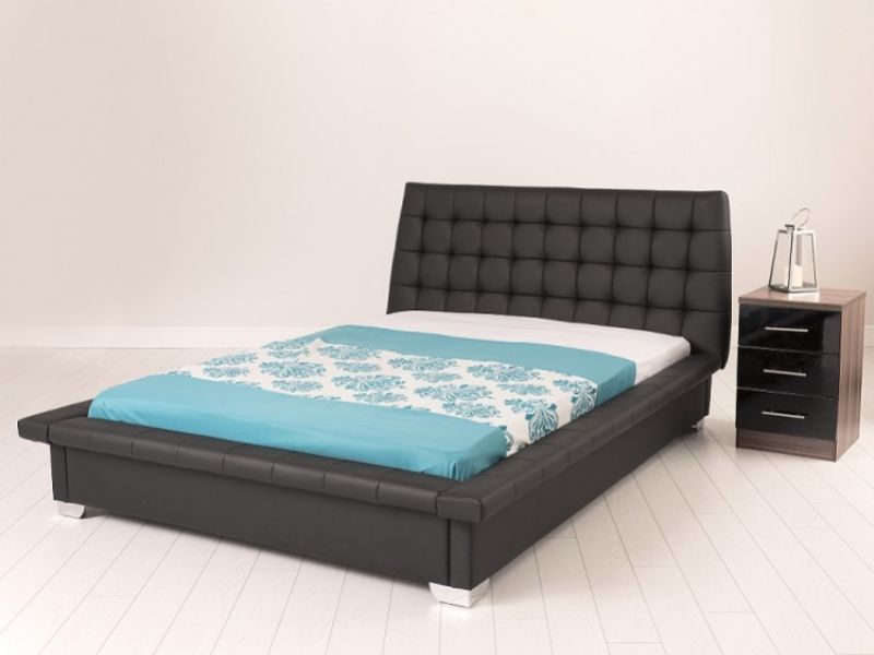 GFW Missouri 4ft6 Double Black Faux Leather Bed Frame