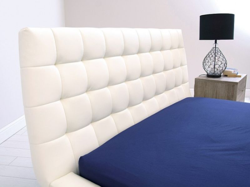 GFW Missouri 5ft Kingsize White Faux Leather Bed Frame
