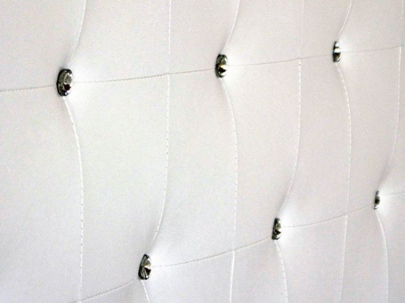 GFW Diamante 4ft6 Double White Faux Leather Bed Frame