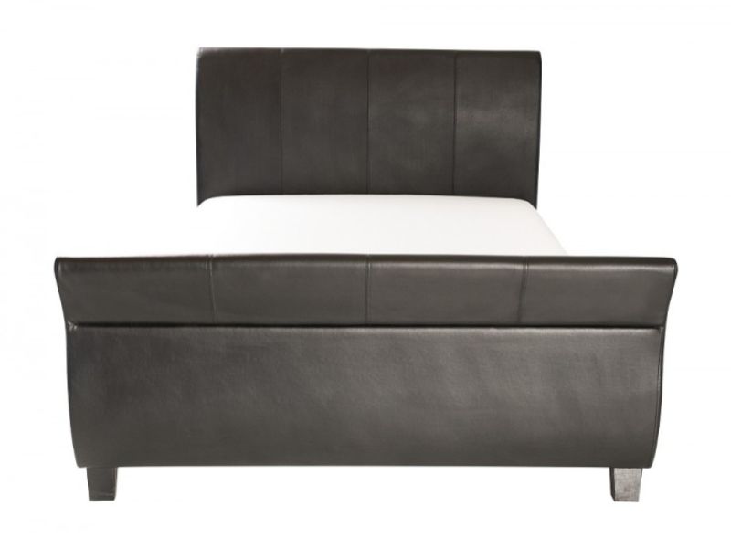 GFW Dante 4ft6 Double Black Faux Leather Bed Frame