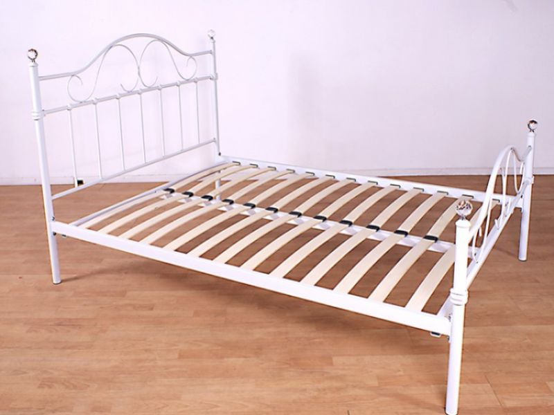GFW Sparkle 3ft Single White Metal Bed Frame