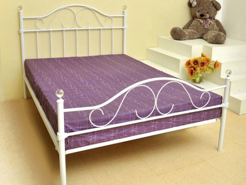 GFW Sparkle 4ft6 Double White Metal Bed Frame