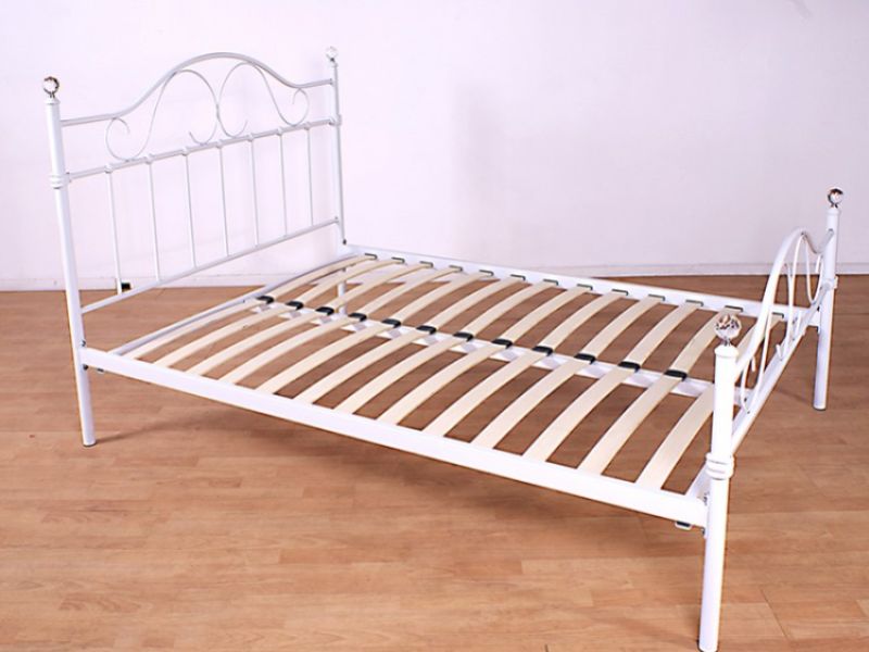 GFW Sparkle 4ft6 Double White Metal Bed Frame