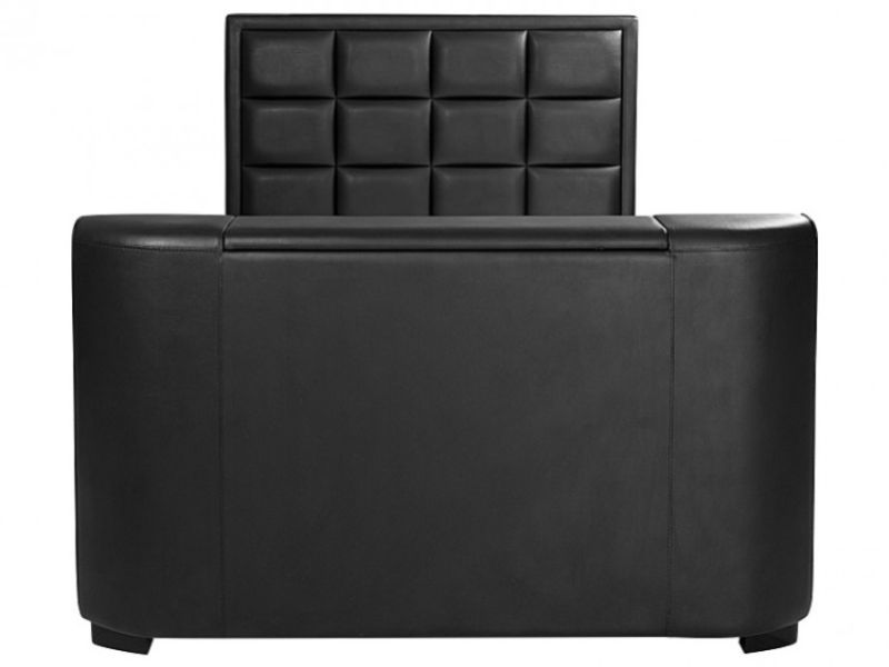 GFW Lincoln 5ft Kingsize Black Faux Leather TV Bed Frame