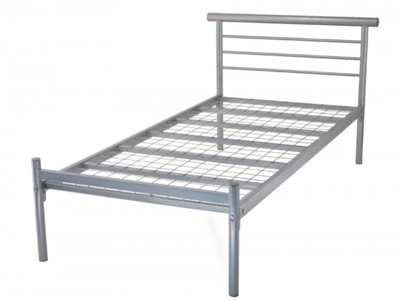 Metal Beds Contract Mesh 4ft6 (135cm) Double Silver Metal Bed Frame