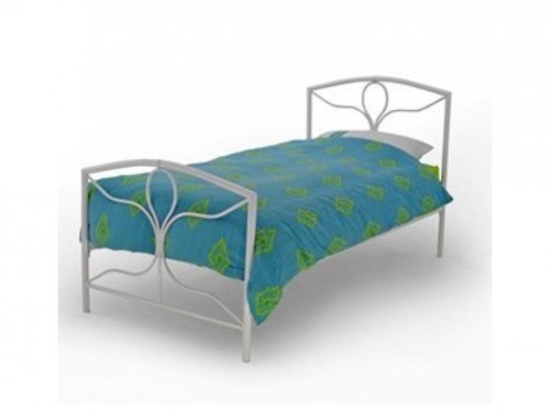 Metal Beds Ocean 3ft (90cm) Single White Bed Frame