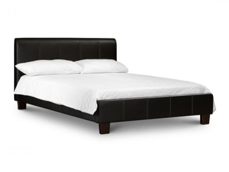 Julian Bowen Vienna 5ft Kingsize Black Faux Leather Bed Frame