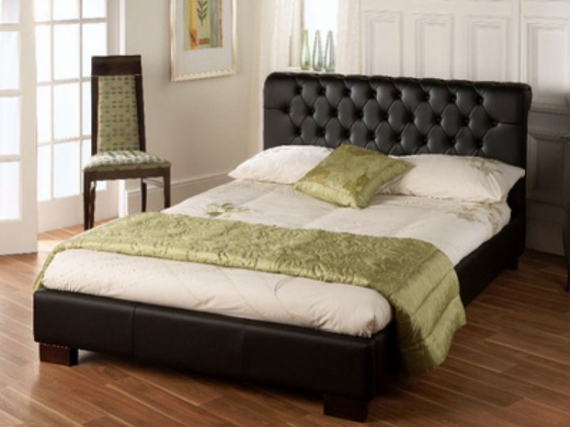 Limelight Aries 5ft King Size Black Faux Leather Bed Frame