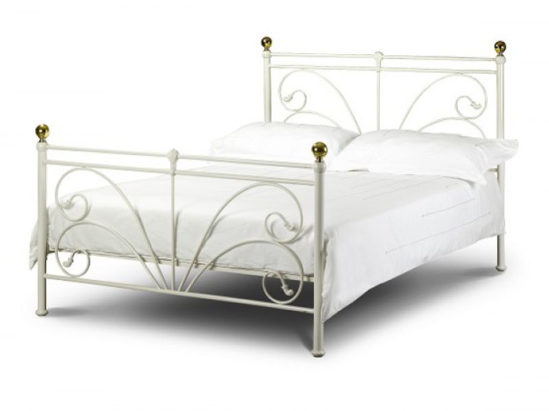 Julian Bowen Cadiz 5ft Kingsize Ivory Metal Bed Frame