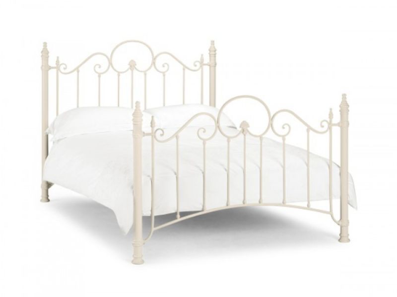 Julian Bowen Florence 5ft Kingsize Stone White Metal Bed Frame