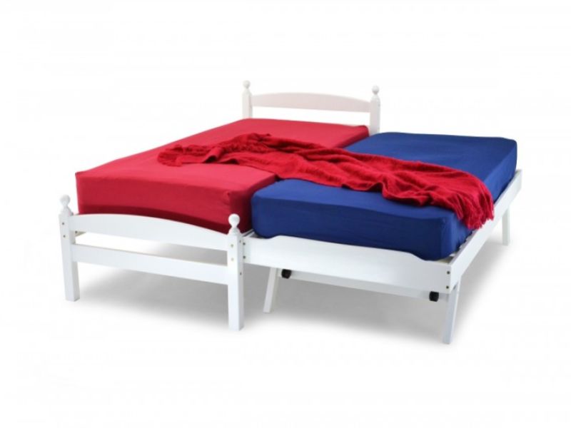 Metal Beds Palermo 3ft (90cm) Single White Wooden Guest Bed