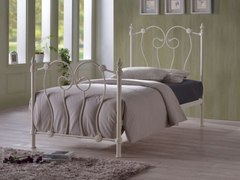 Time Living Inova 3ft Single Ivory Metal Bed Frame