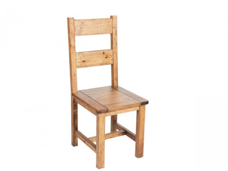Core Farmhouse Pair Of Pine Dining Chairs With Seat Pads