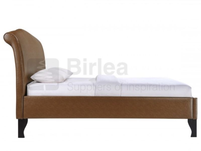 Birlea Andorra Tan 4ft6 Double Faux Leather Bed Frame