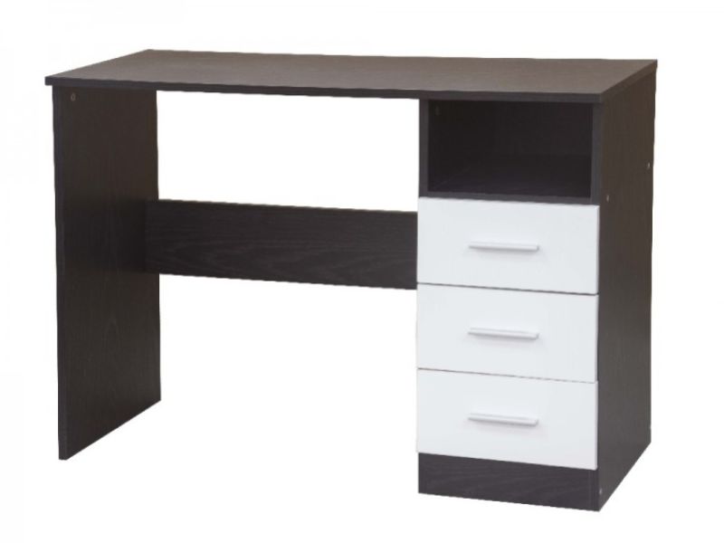 GFW Ottawa Dressing Table in Black Oak and White Gloss