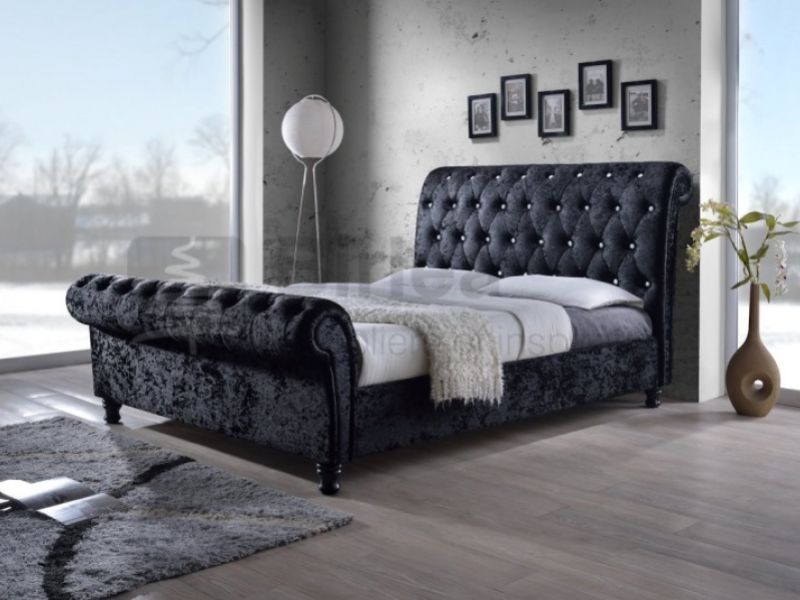 Birlea Bordeaux 6ft Super Kingsize Black Fabric Bed Frame