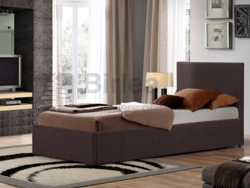 Birlea Berlin 3ft Single Chocolate Fabric Ottoman Bed
