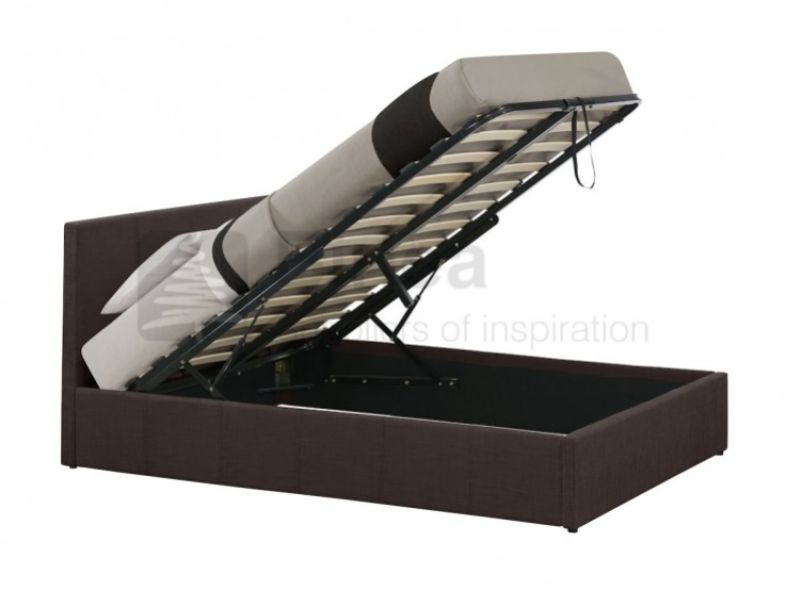 Birlea Berlin 4ft Small Double Chocolate Fabric Ottoman Bed