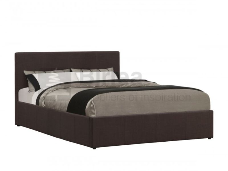 Birlea Berlin 4ft Small Double Chocolate Fabric Ottoman Bed