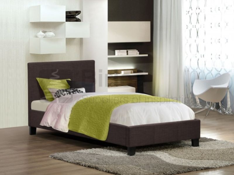 Birlea Berlin 3ft Single Chocolate Fabric Bed Frame