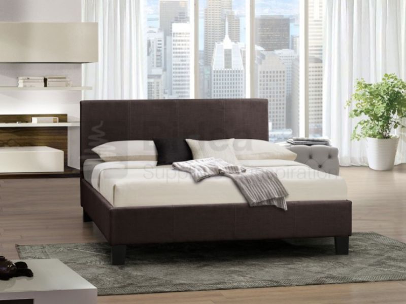 Birlea Berlin 4ft6 Double Chocolate Fabric Bed Frame