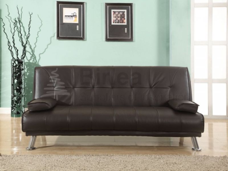 Birlea Logan Brown Faux Leather Sofa Bed
