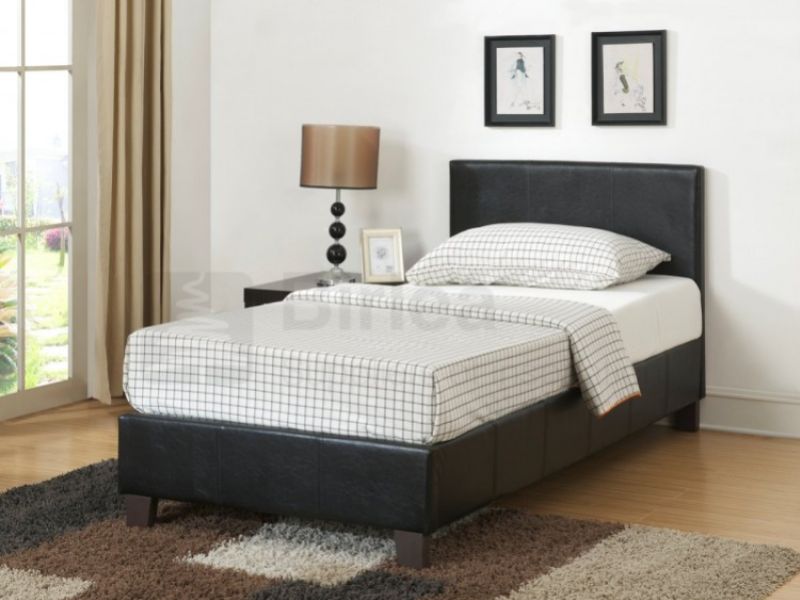 Birlea Berlin 3ft Single Brown Faux Leather Bed Frame