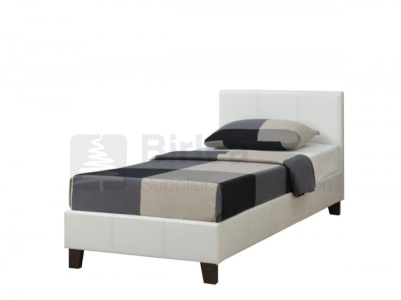 Birlea Berlin 3ft Single White Faux Leather Bed Frame