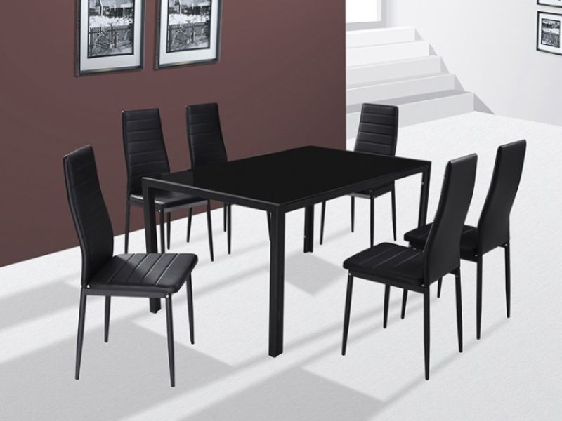 GFW Houston Dining Table Set with 6 Chairs