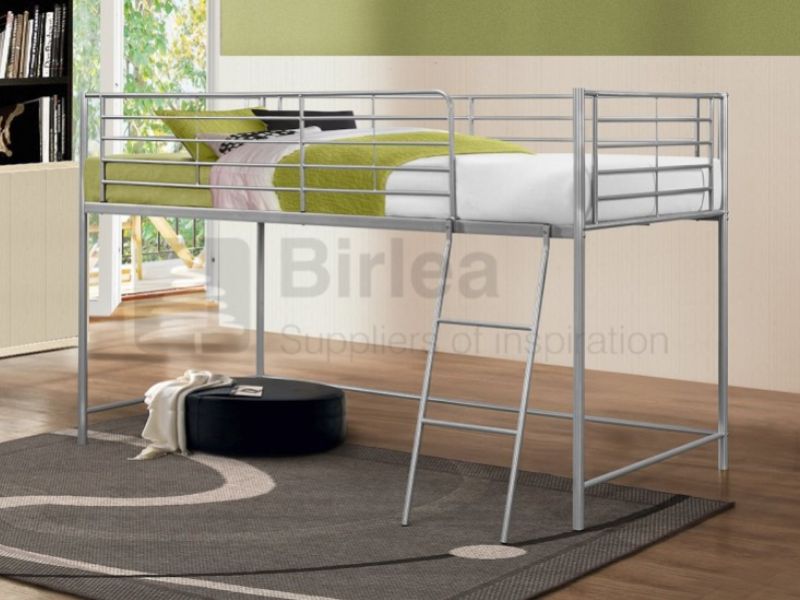 Birlea Luna 3ft Single Silver Metal Mid Sleeper Bed Frame